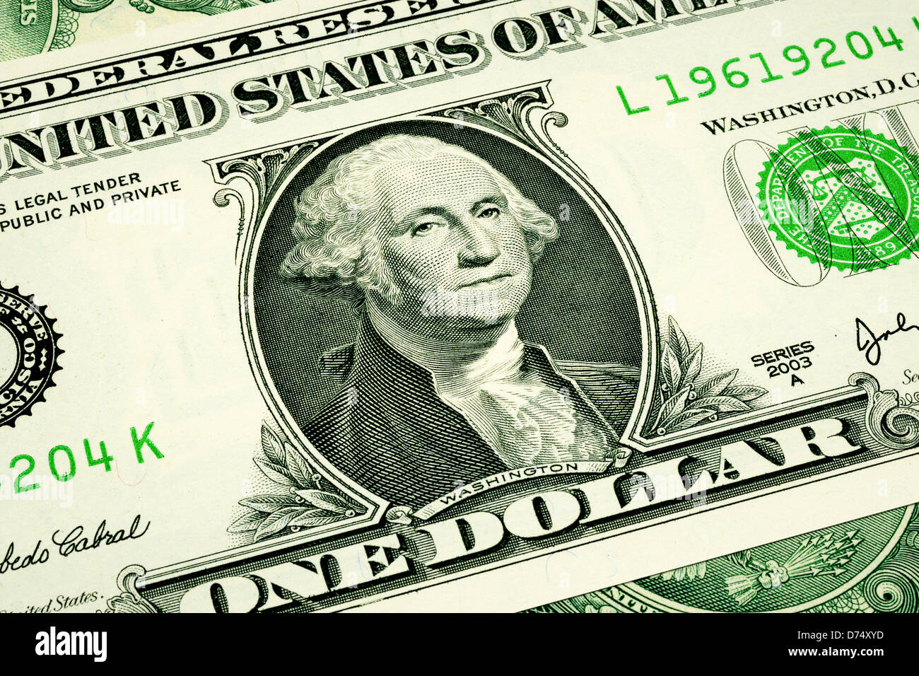 Dollar bill - close up Stock Photo