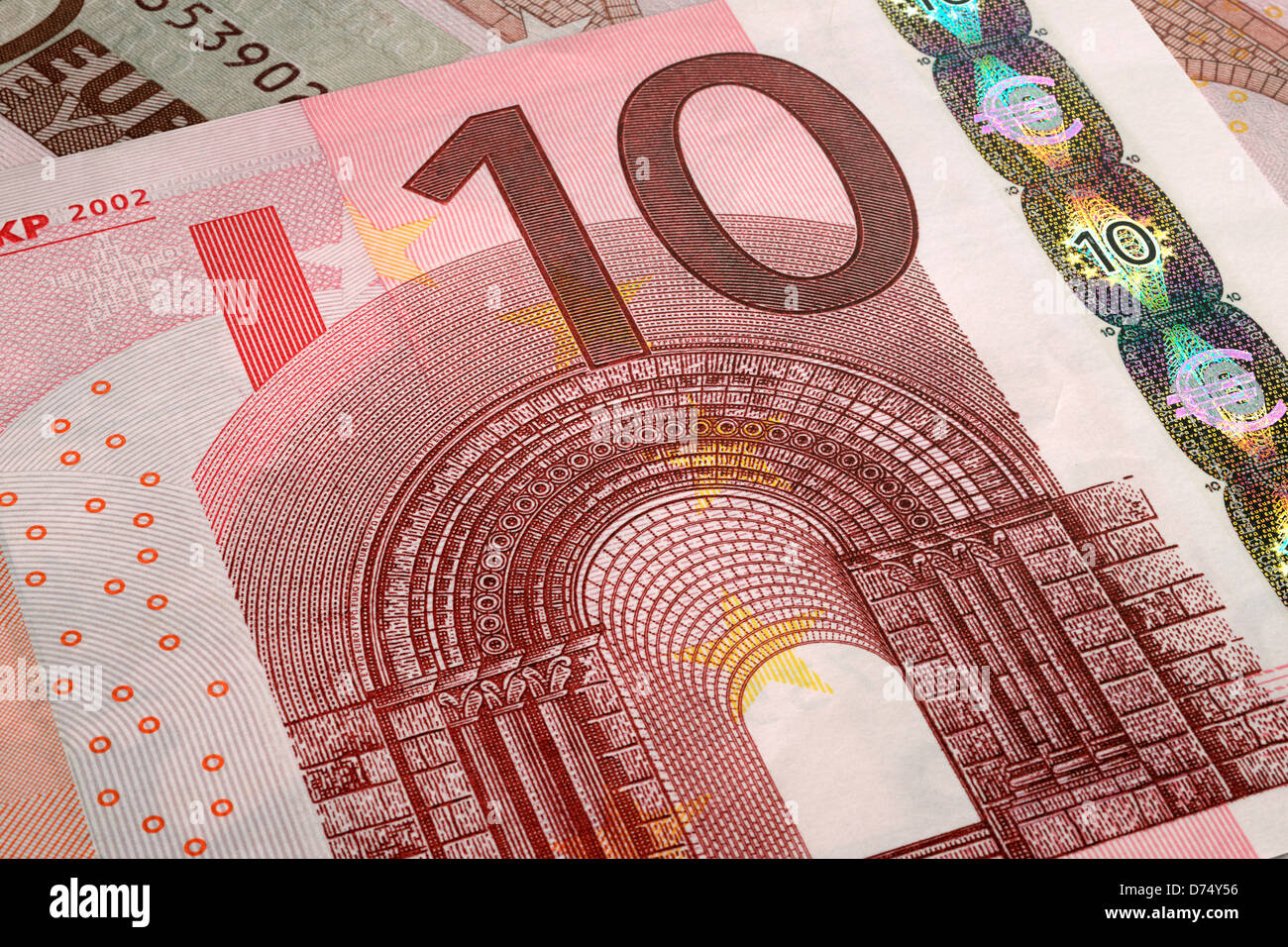 10 euro note close up Stock Photo