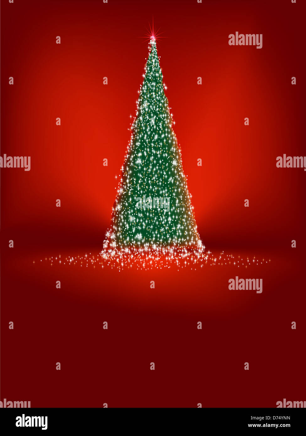 Abstract green christmas tree on red background Stock Photo - Alamy