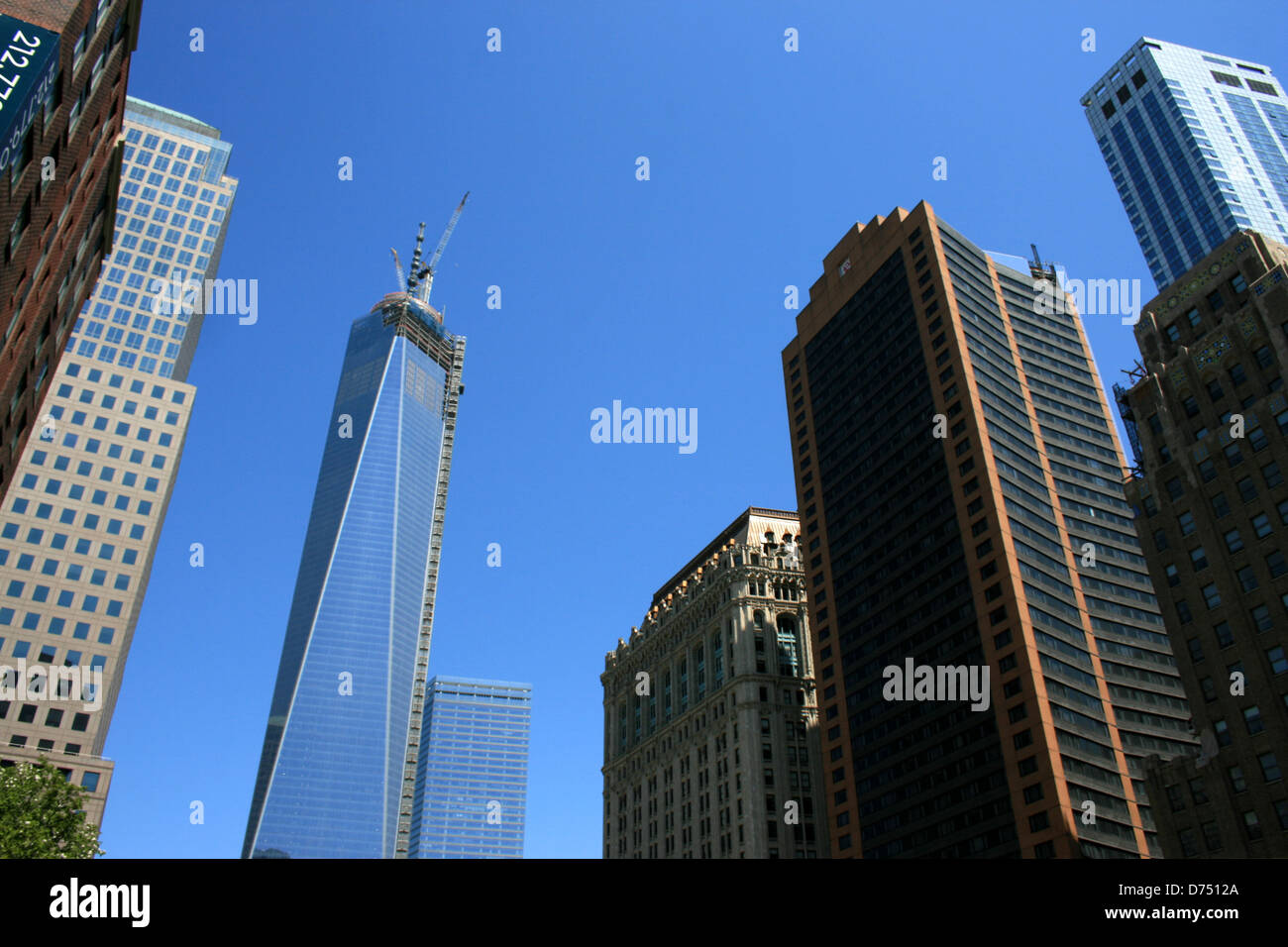 Lower Manhattan skyscrapers. Stock Photo
