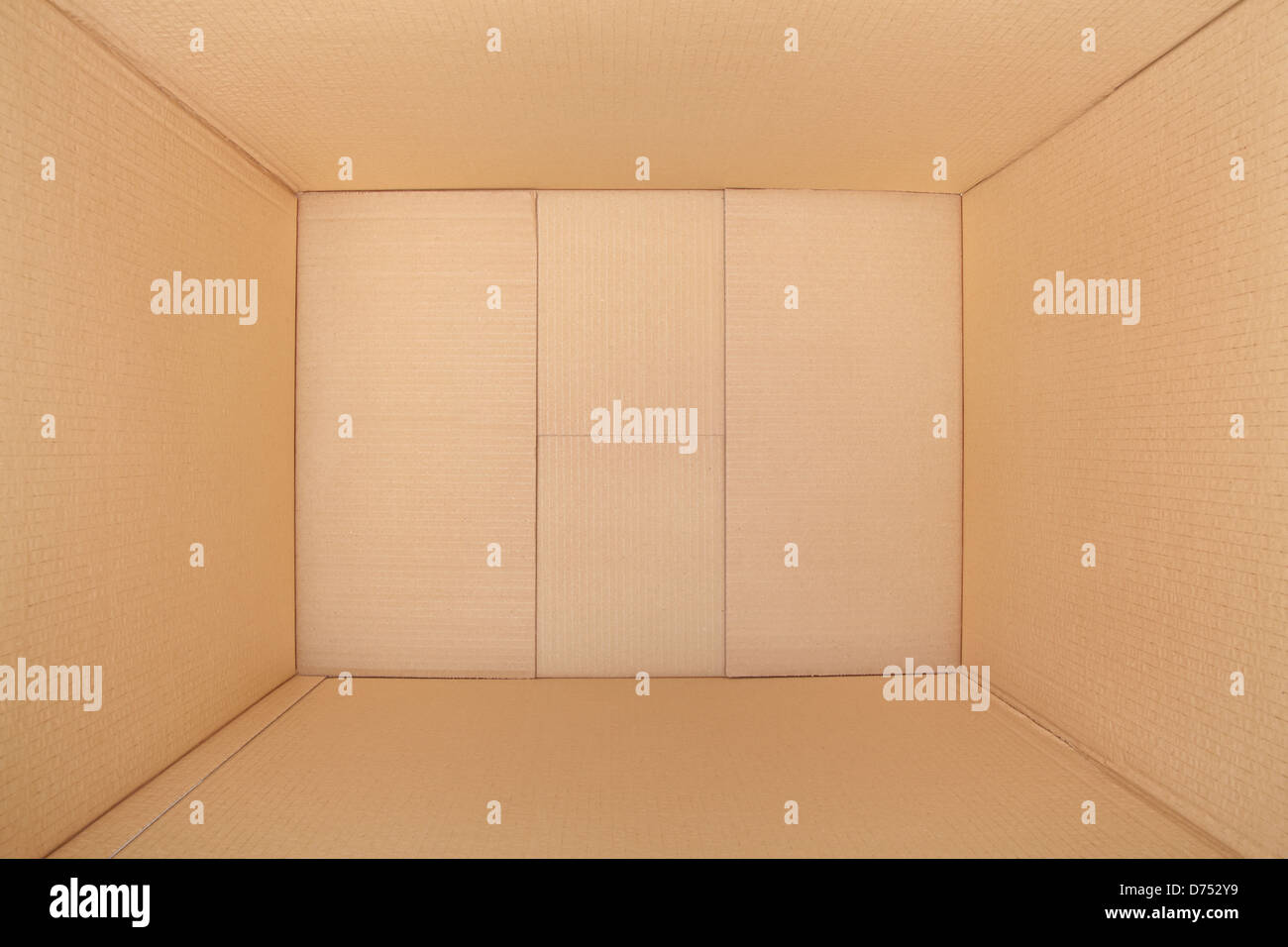 Empty cardboard box, inside view Stock Photo