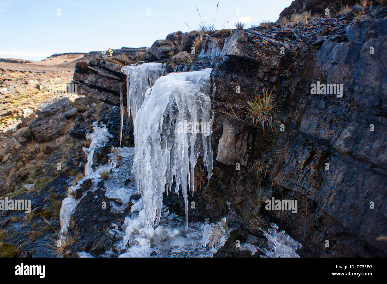 frozen water at El Cocuy Natural Park Stock Photo