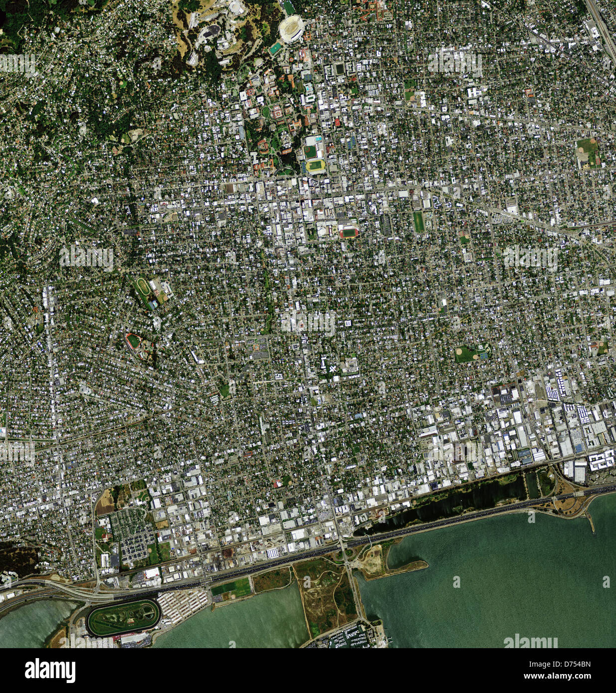 aerial photo map of Berkeley, California Stock Photo