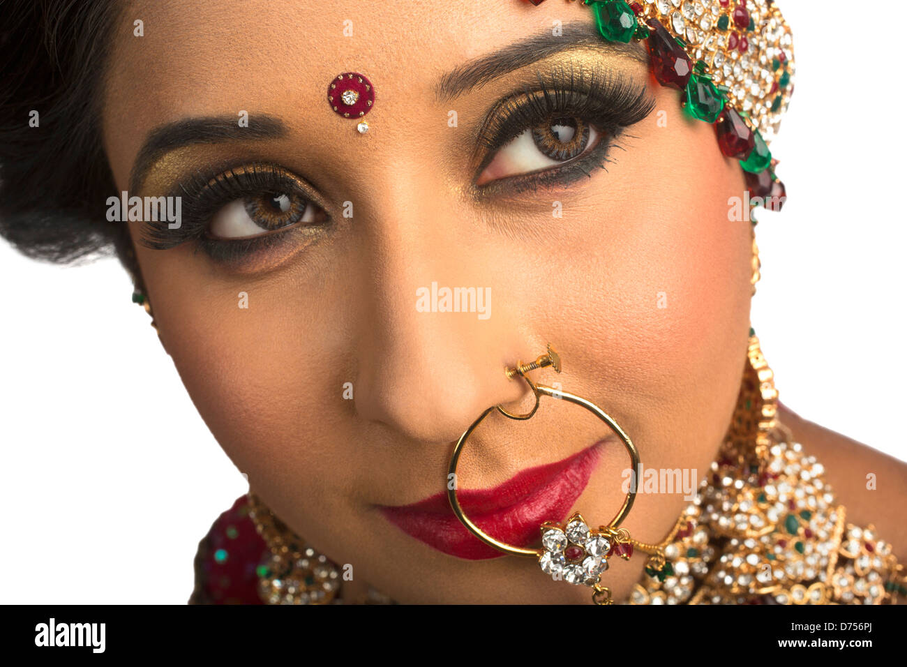 Indian Bride Wearing Nose Rings Her Stock Photo 1517200754 | Shutterstock