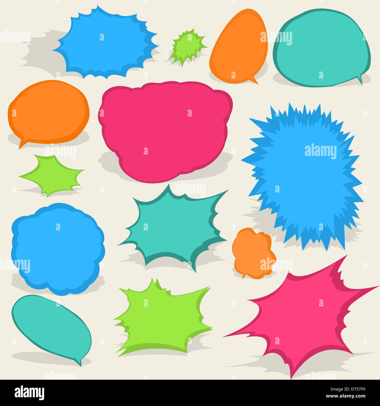 Colorful collection of different Speech Bubbles Background To see ...