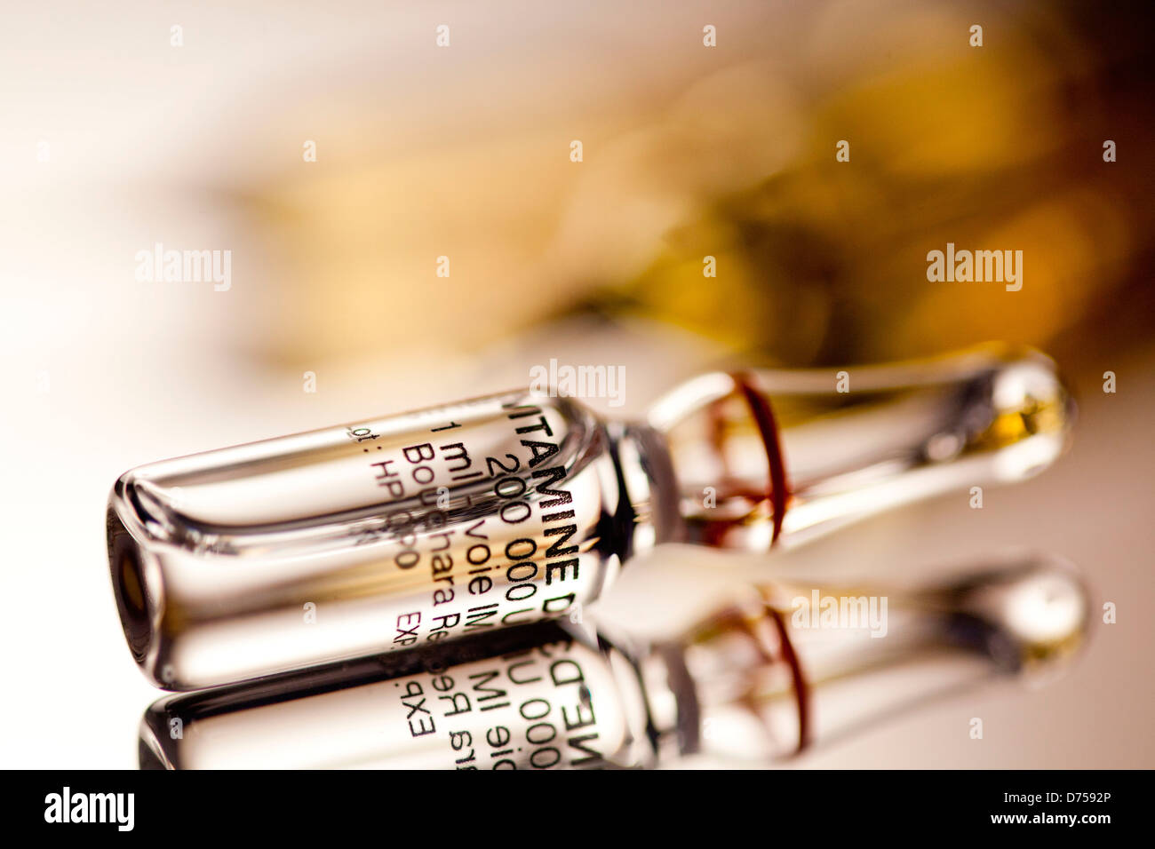Glass ampoules of vitamin D Stock Photo Alamy