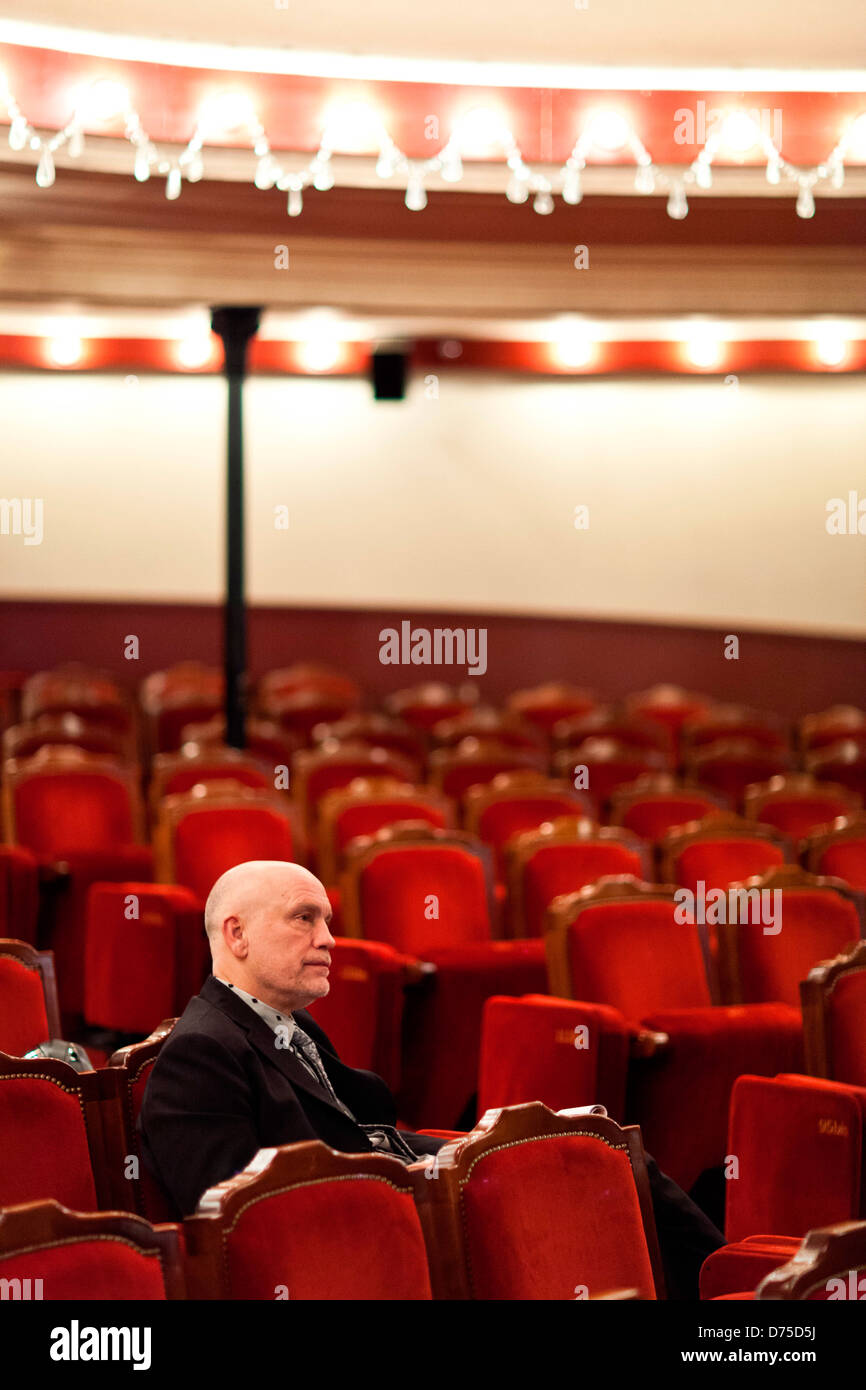 John Malkovich actor director during rehearsal Les Liaisons dangereuses Theatre de l'Atelier in Paris December 2011. Stock Photo