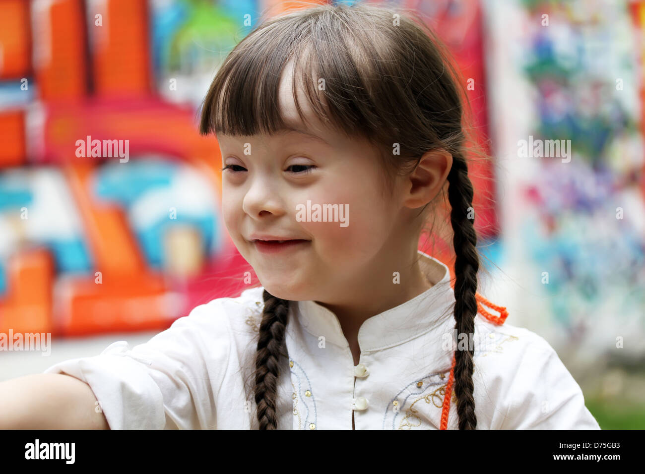 Portrait of happy little girl on the playground Stock Photo - Alamy
