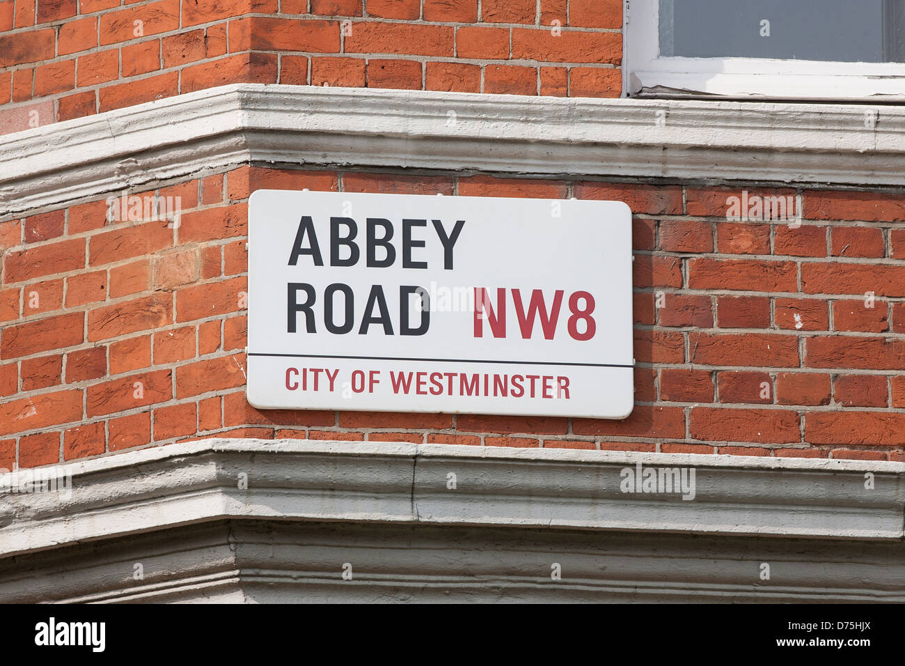 Abbey Road street sign London England Stock Photo