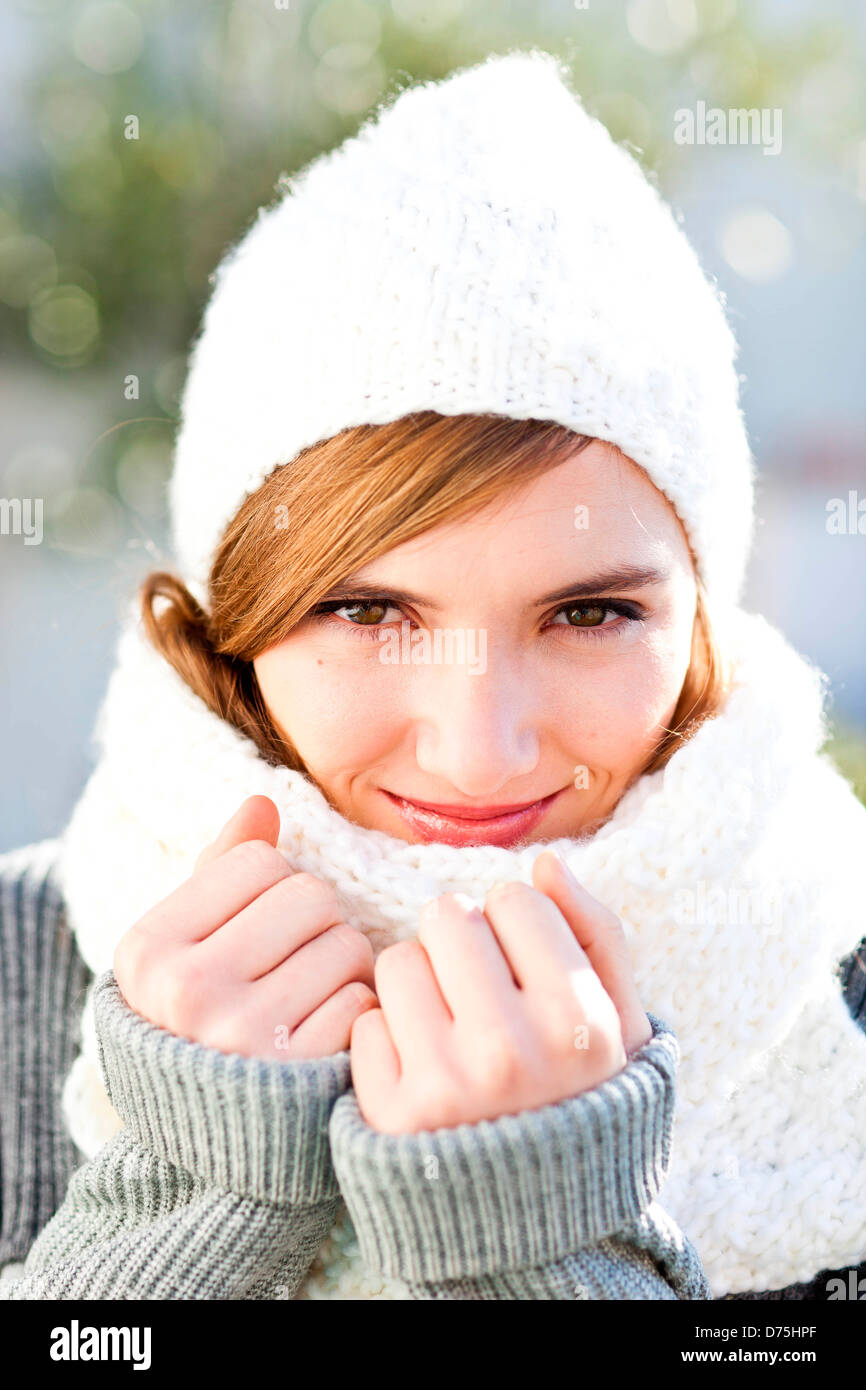 Old woman in winter hi-res stock photography and images - Alamy