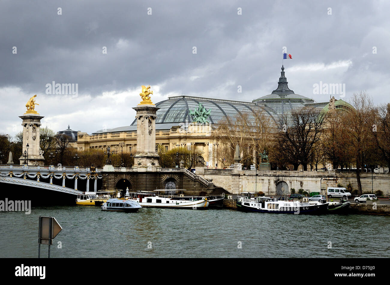 The Grand Palais and Pont de Alexandra third Paris France Stock Photo