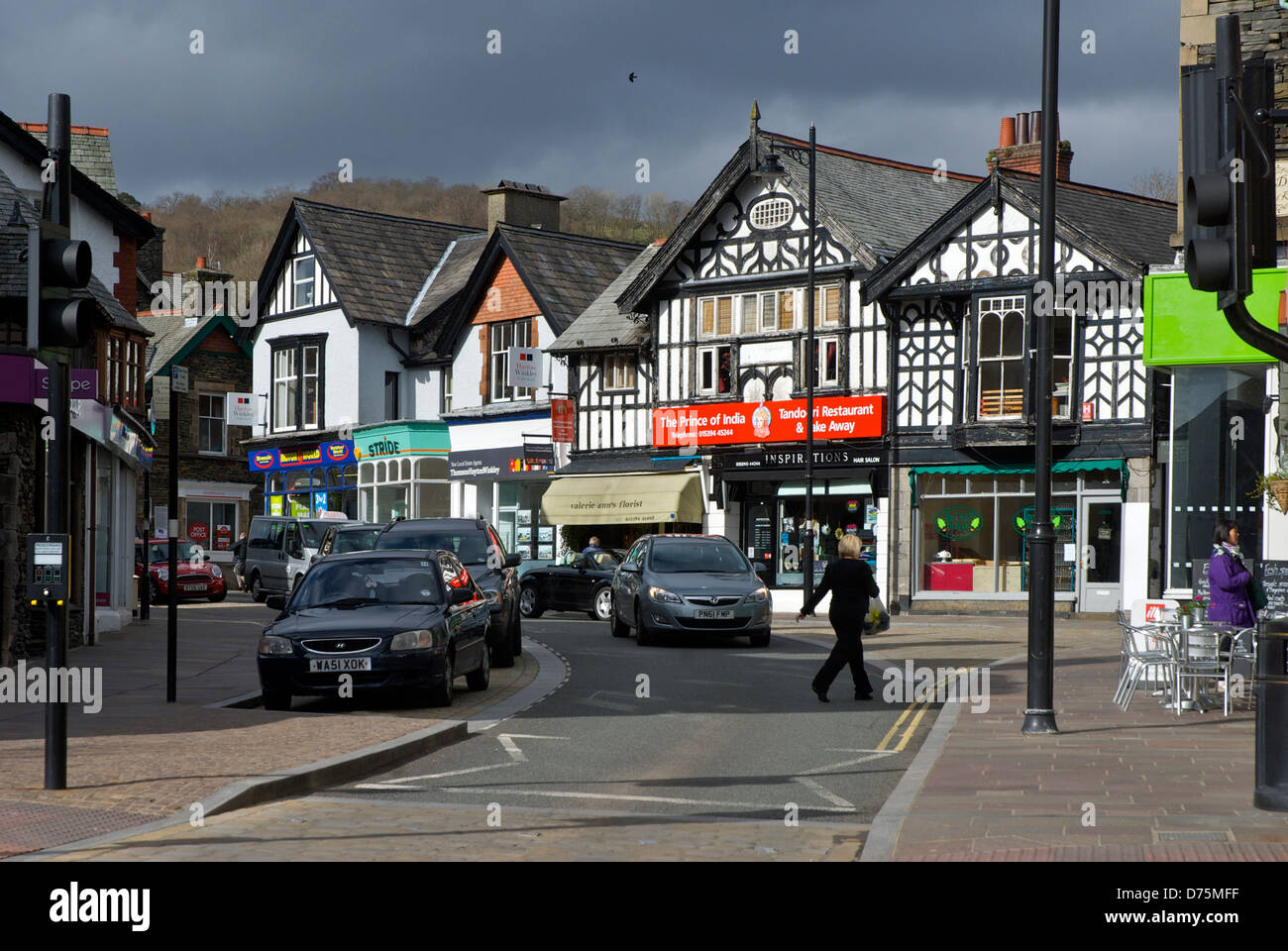 The Crescent, Windermere town, Lake District National Park, Cumbria, England UK Stock Photo