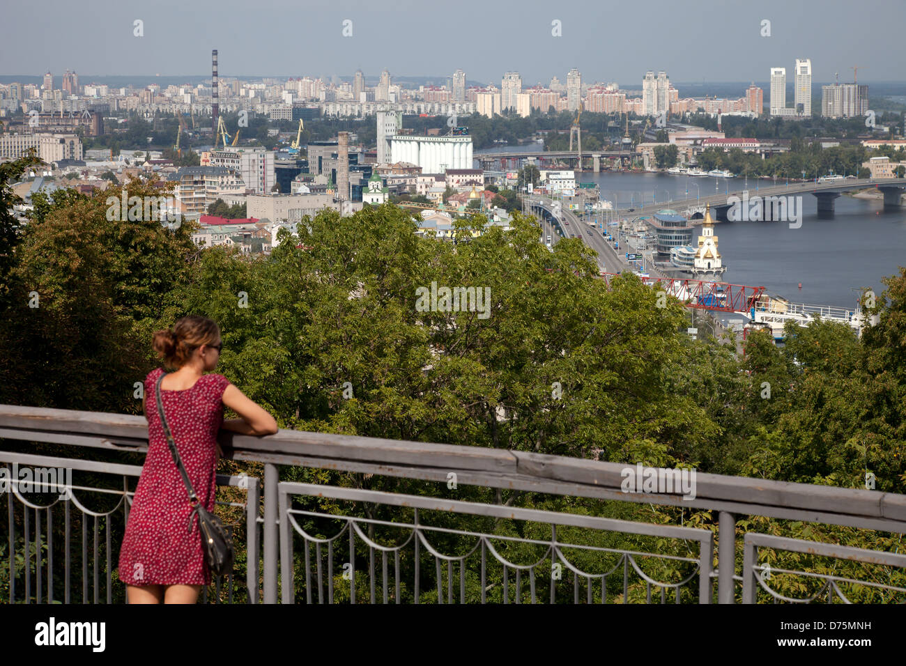 Kiev, Ukraine, view from the viewpoint on the Wladimirhuegel to the Undercity Stock Photo