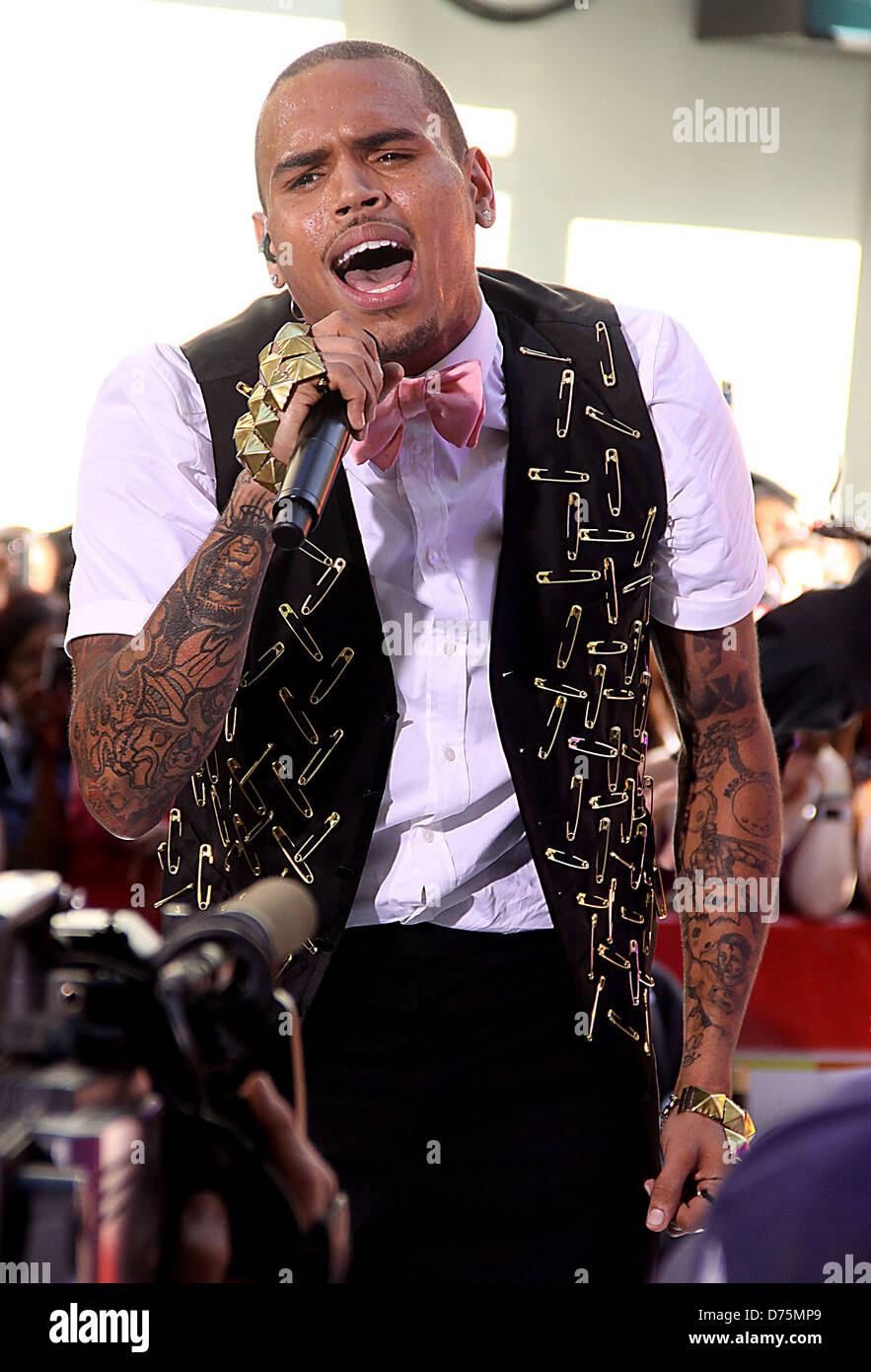 Chris Brown performing live at Rockefeller Center as part of the 'Today