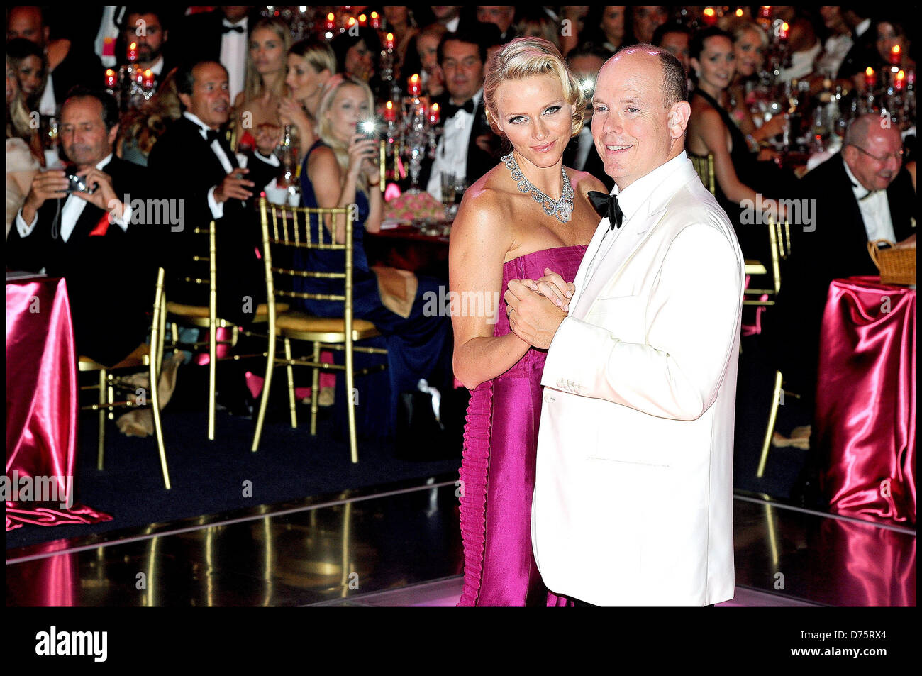 Albert Ii Prince Of Monaco And Princess Charlene Of Monaco Dancing 63rd Red Cross Ball Held At Monte Carlo Sporting Club Stock Photo Alamy