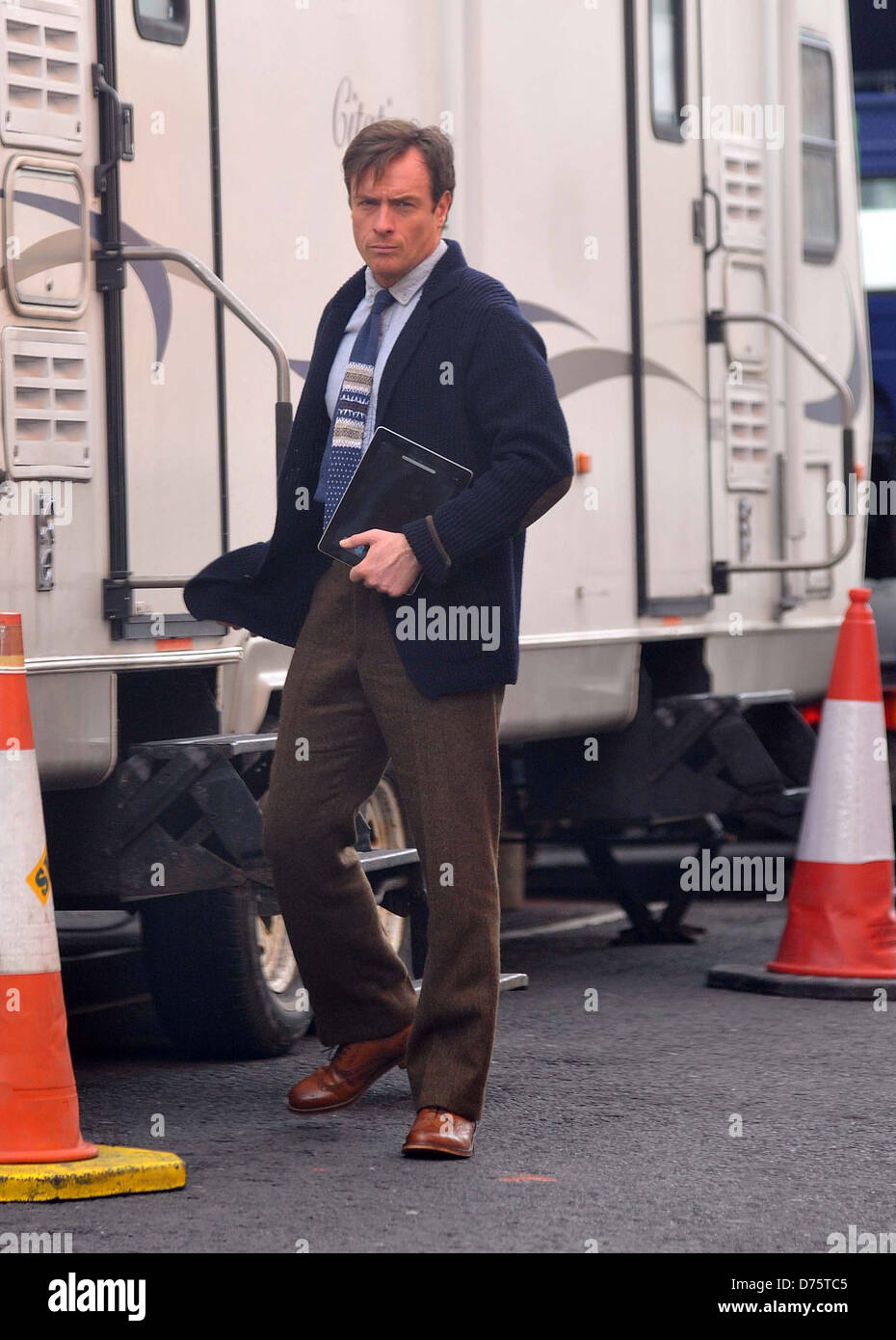 Toby Stephens Filming of the second series of Detective comedy