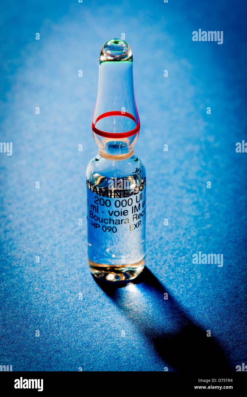 Glass ampoule of vitamin D Stock Photo Alamy