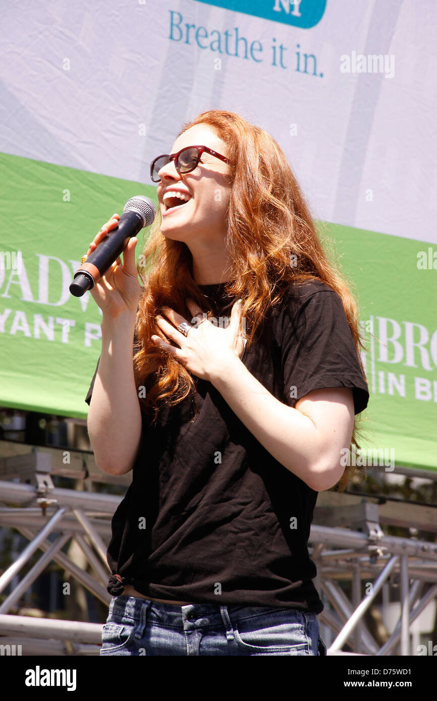 Teal Wicks from Wicked attending Broadway in Bryant Park Presented by 106.7 Lite FM. New York City, USA - 04.08.11 Stock Photo