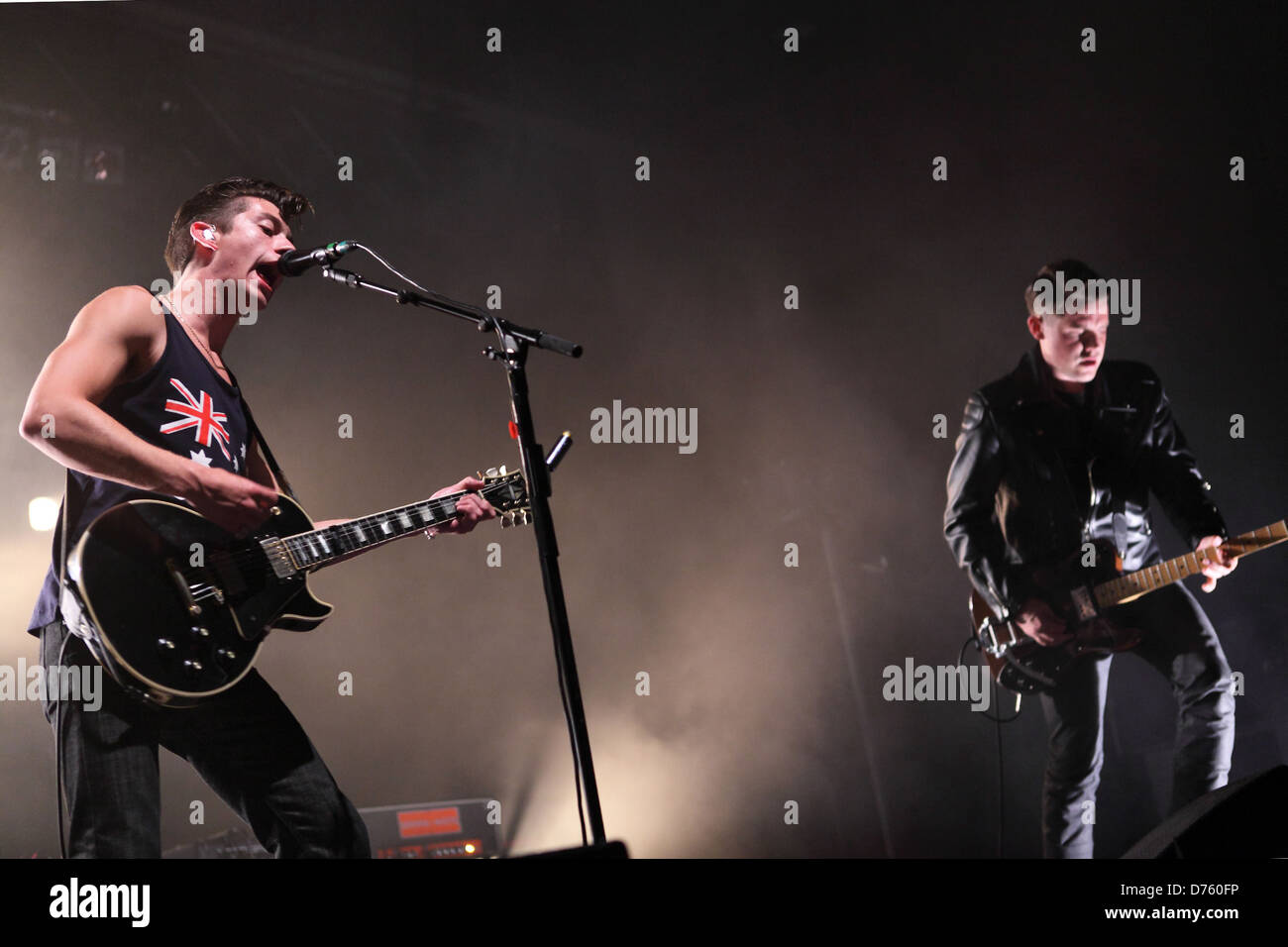 Alex Turner Jamie Cook The Arctic Monkeys Performing Live At The Entertainment Centre Adelaide Australia 10 01 12 Stock Photo Alamy