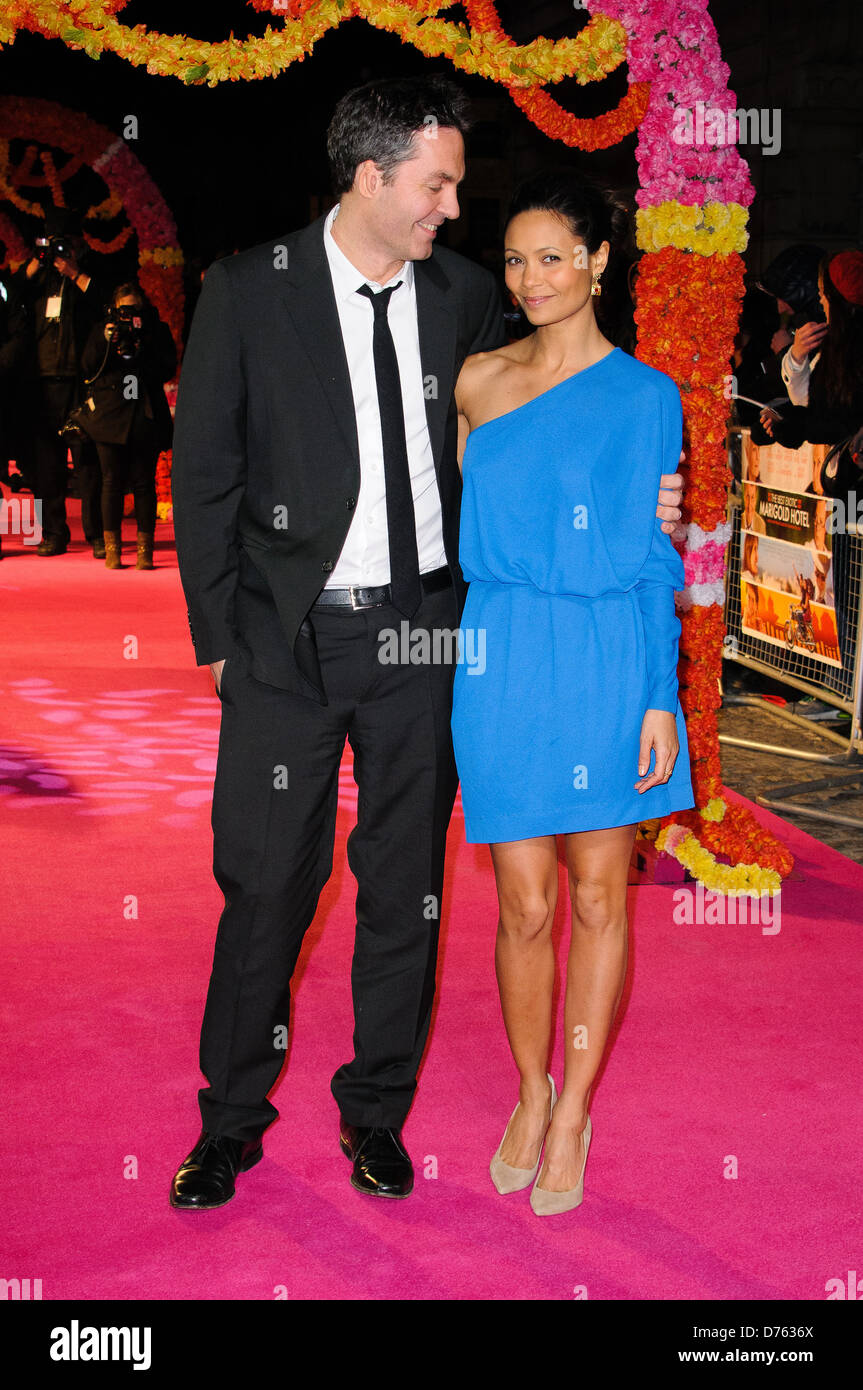 Ol Parker and Thandie Newton 'The Best Exotic Marigold Hotel' world premiere held at the Curzon Mayfair - Arrivals London, Stock Photo