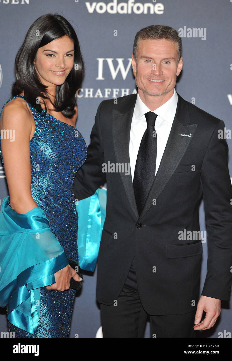 David Coulthard and Karen Minier Laureus Sport Awards held at the Queen Elizabeth II Centre - Arrival. London, England - Stock Photo