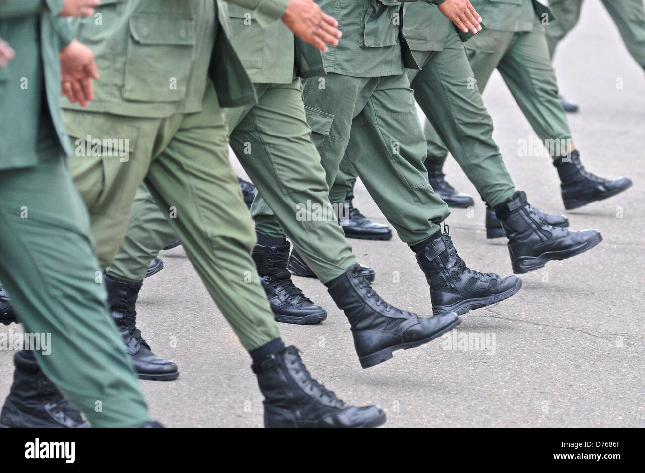 Policemen marching at Panamanian National Police forces, Panama Stock ...