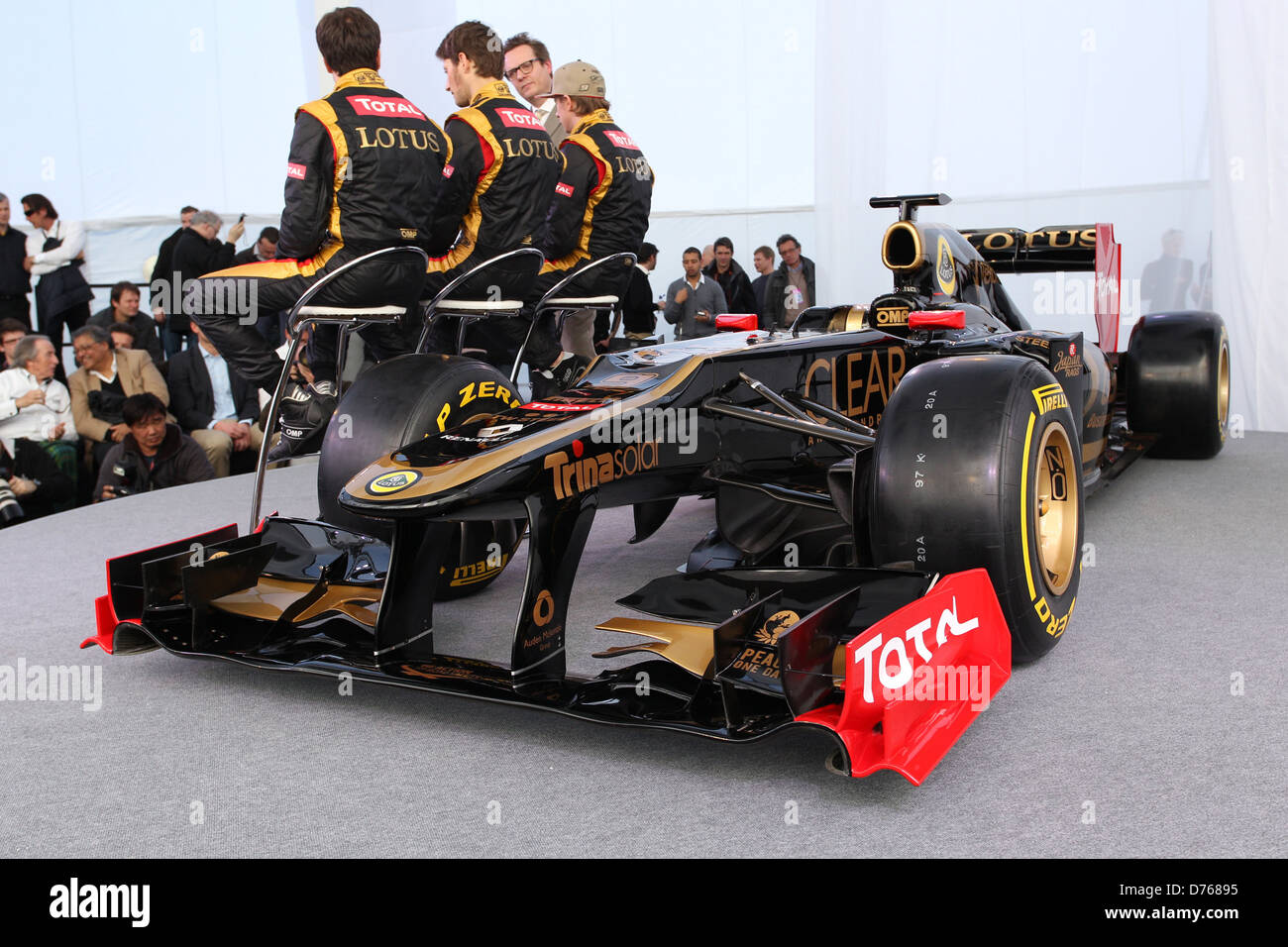 Lotus E20 F1 - Formula One - Renault Lotus Team Drivers and Car Jerez, Spain - 06.02.12 Stock Photo