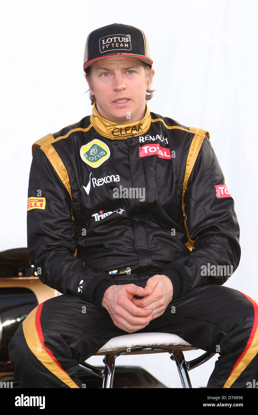 Kimi Raikkonen F1 - Formula One - Renault Lotus Team Drivers and Car Jerez, Spain - 06.02.12 Stock Photo