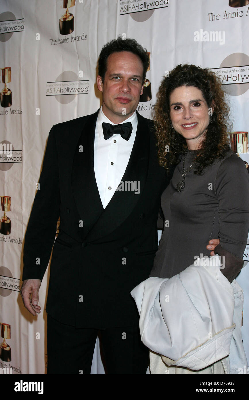 Diedrich Bader with wife Dulcy Rogers The 39th Annual Annie Awards held at Royce Hall at UCLA in Westwood Los Angeles, Stock Photo