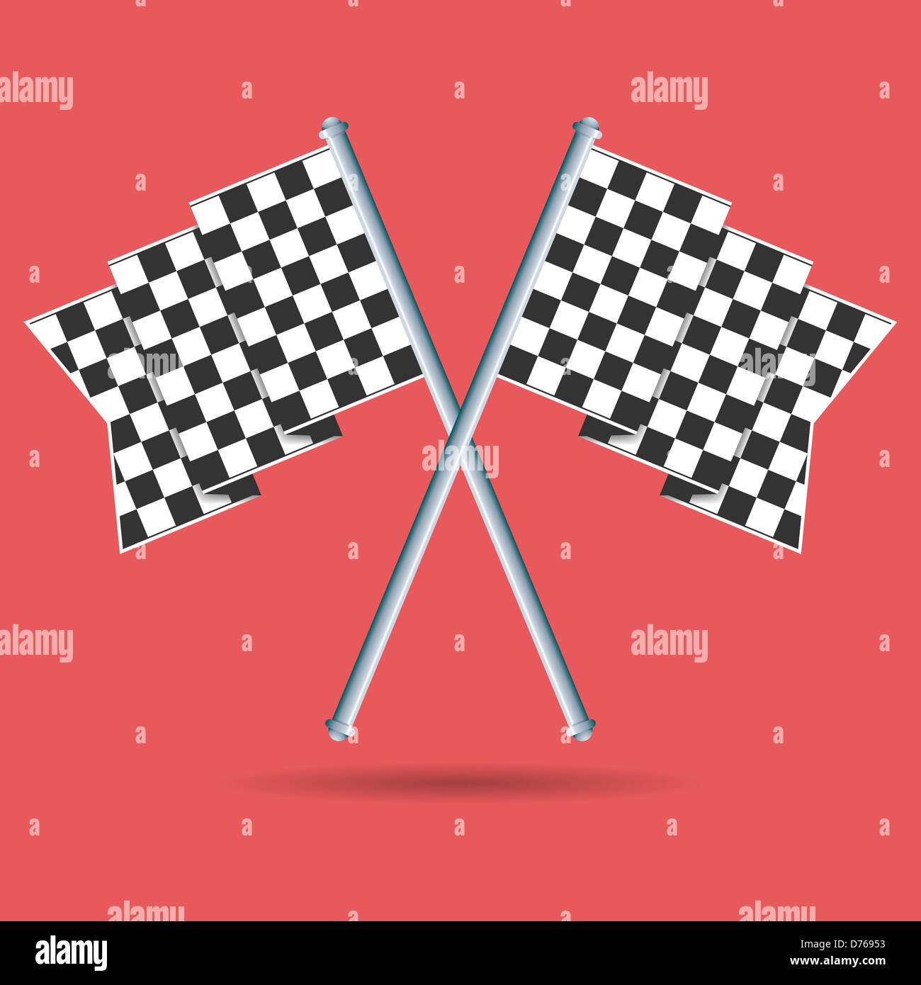 Vector illustration of two race flags crossed Stock Photo Alamy