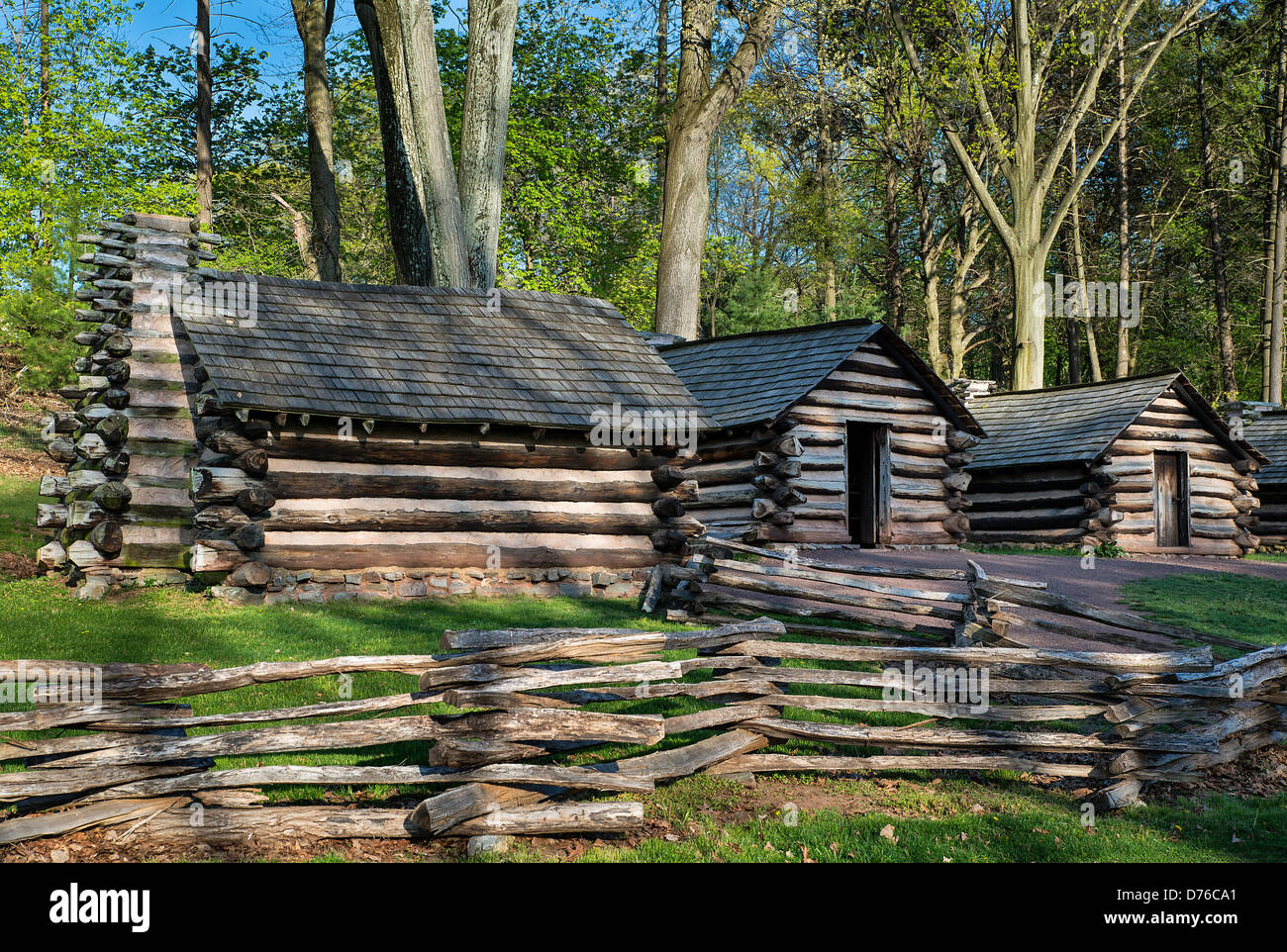 Cabins, Valley Forge National Historical Park, Pennsylvania, USA Stock Photo