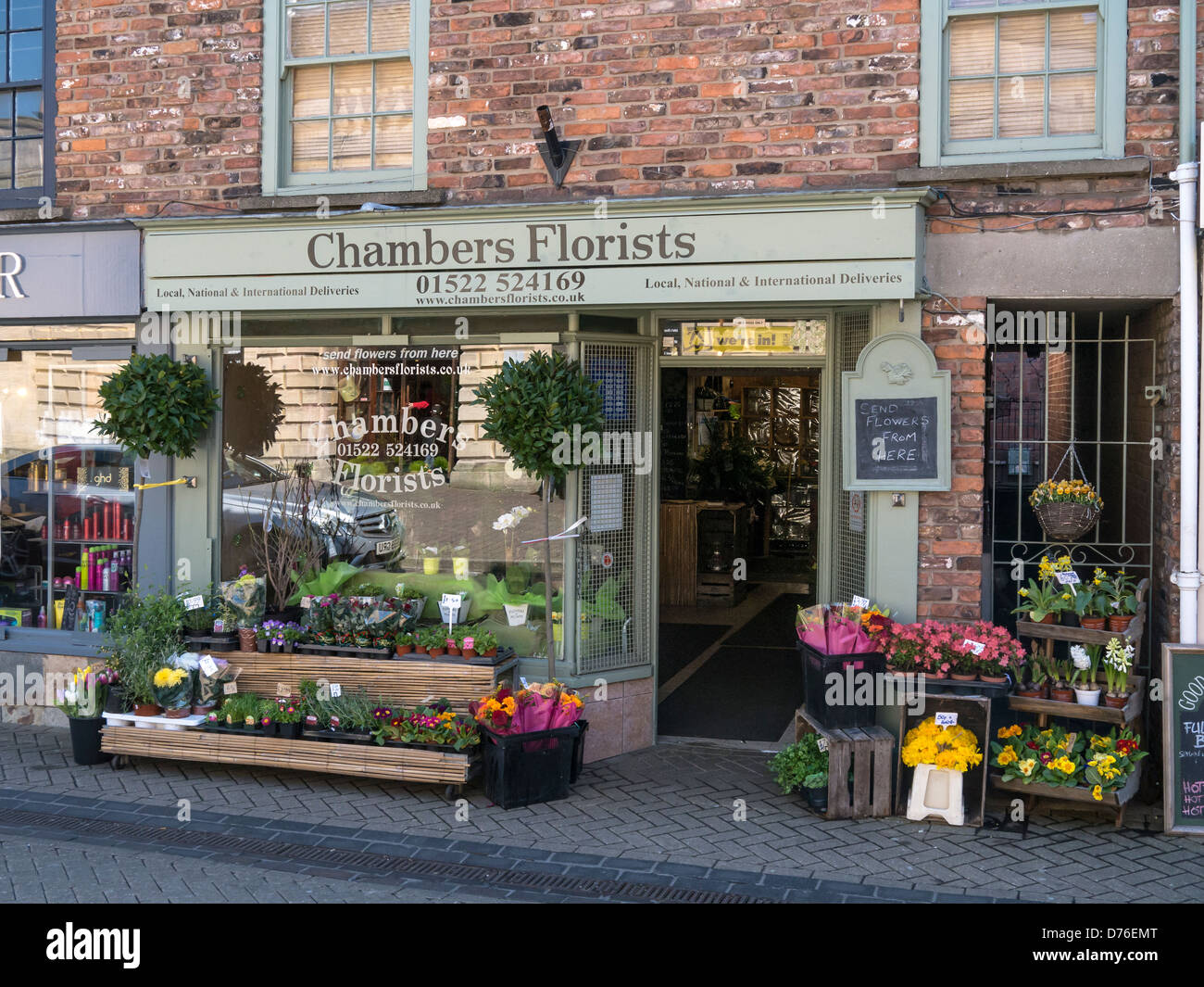 LINCOLN, UK APRIL 20, 2013 Pretty Florist Shop Stock Photo Alamy