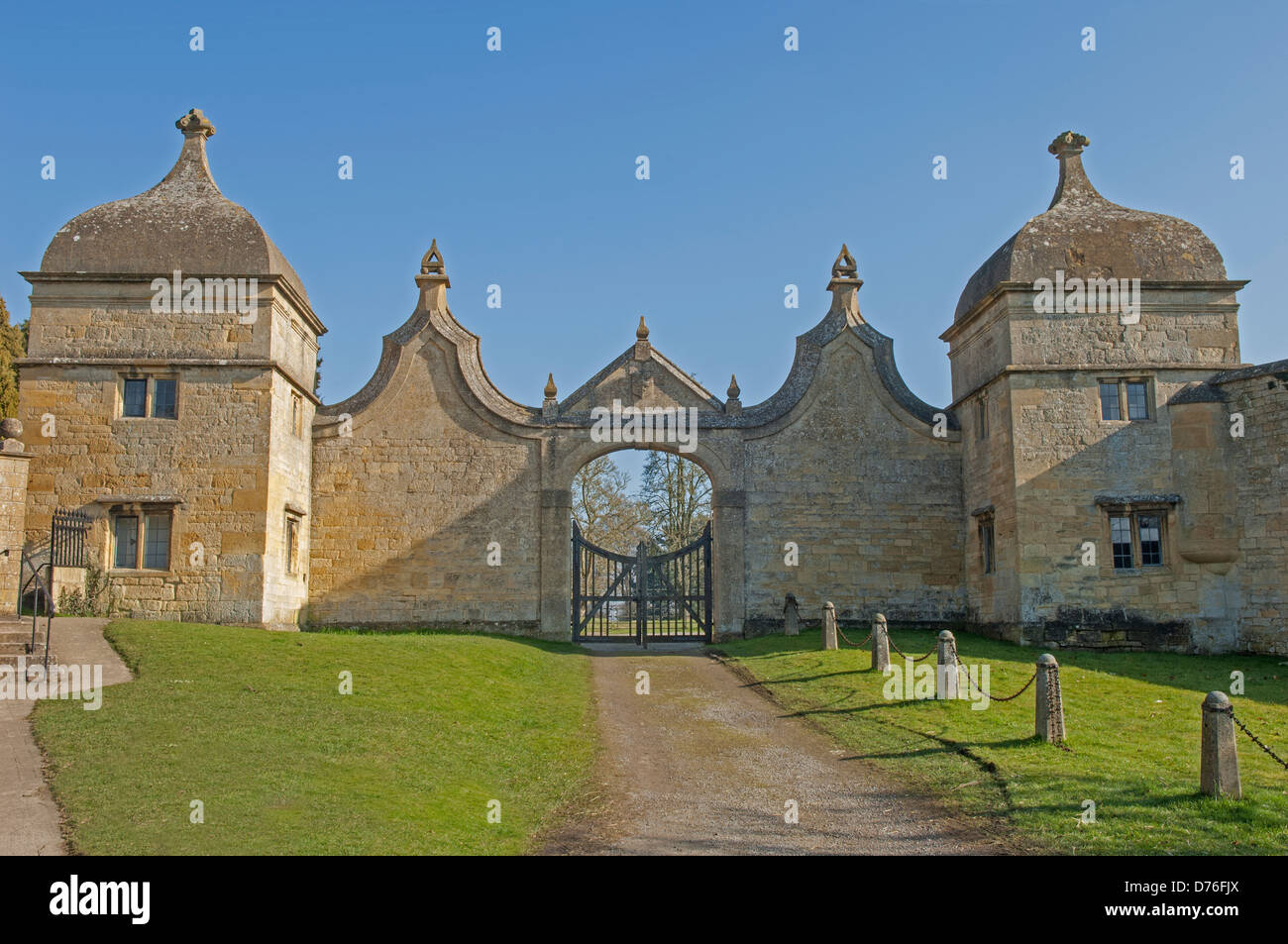 Gateway to Campden House in Chipping Campden in the Cotswolds