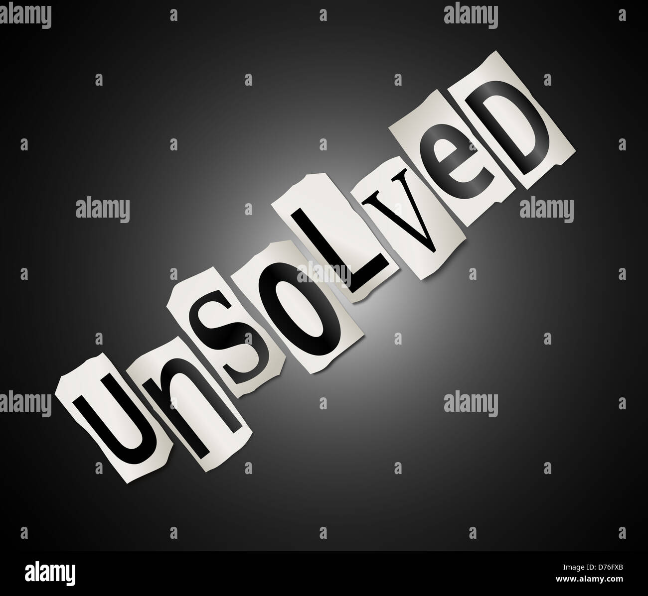unsolved. Stock Photo