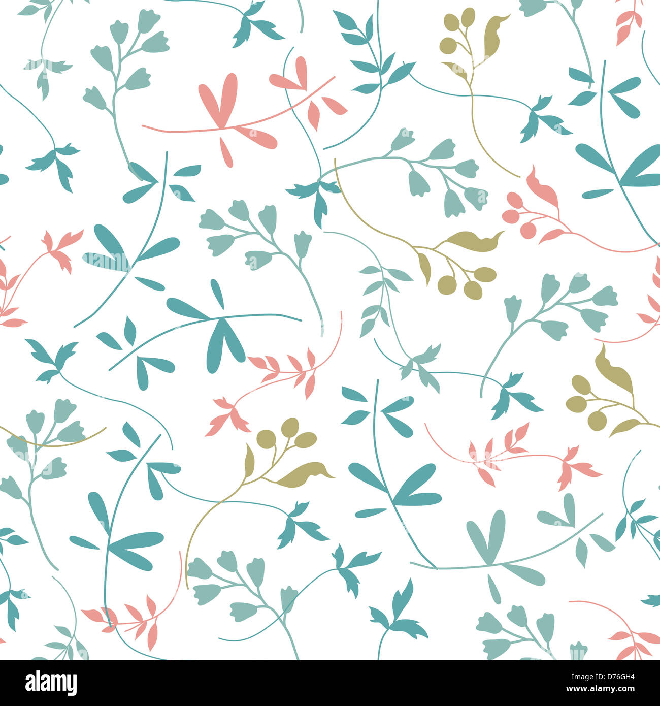Seamless from green branches on white background Stock Photo - Alamy