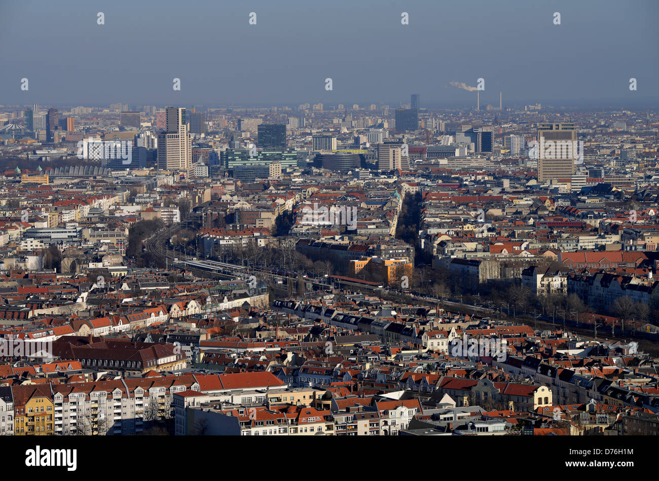 Aerial picture panorama city west Berlin Stock Photo