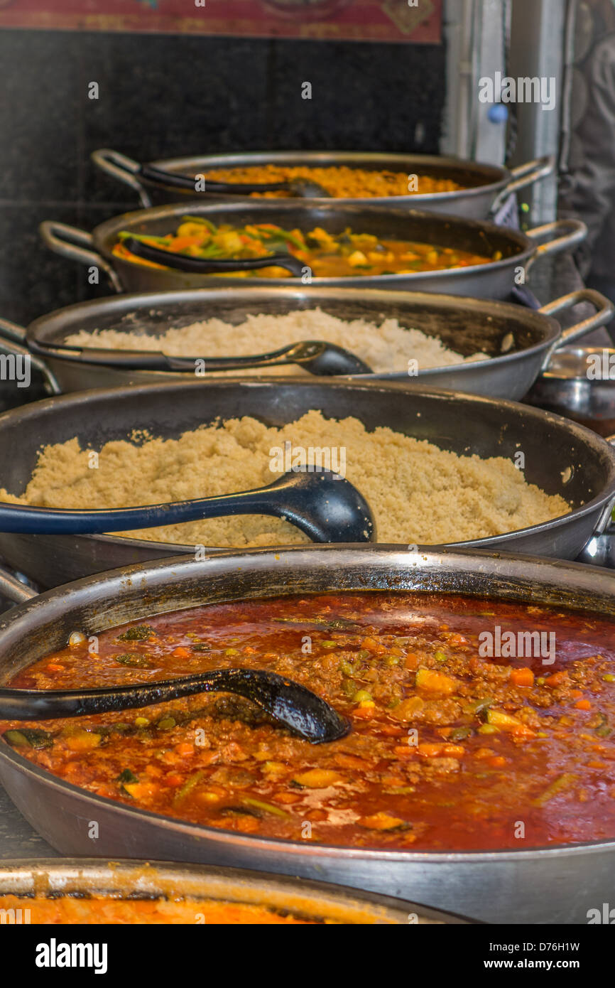 Street food curries in dishes Stock Photo