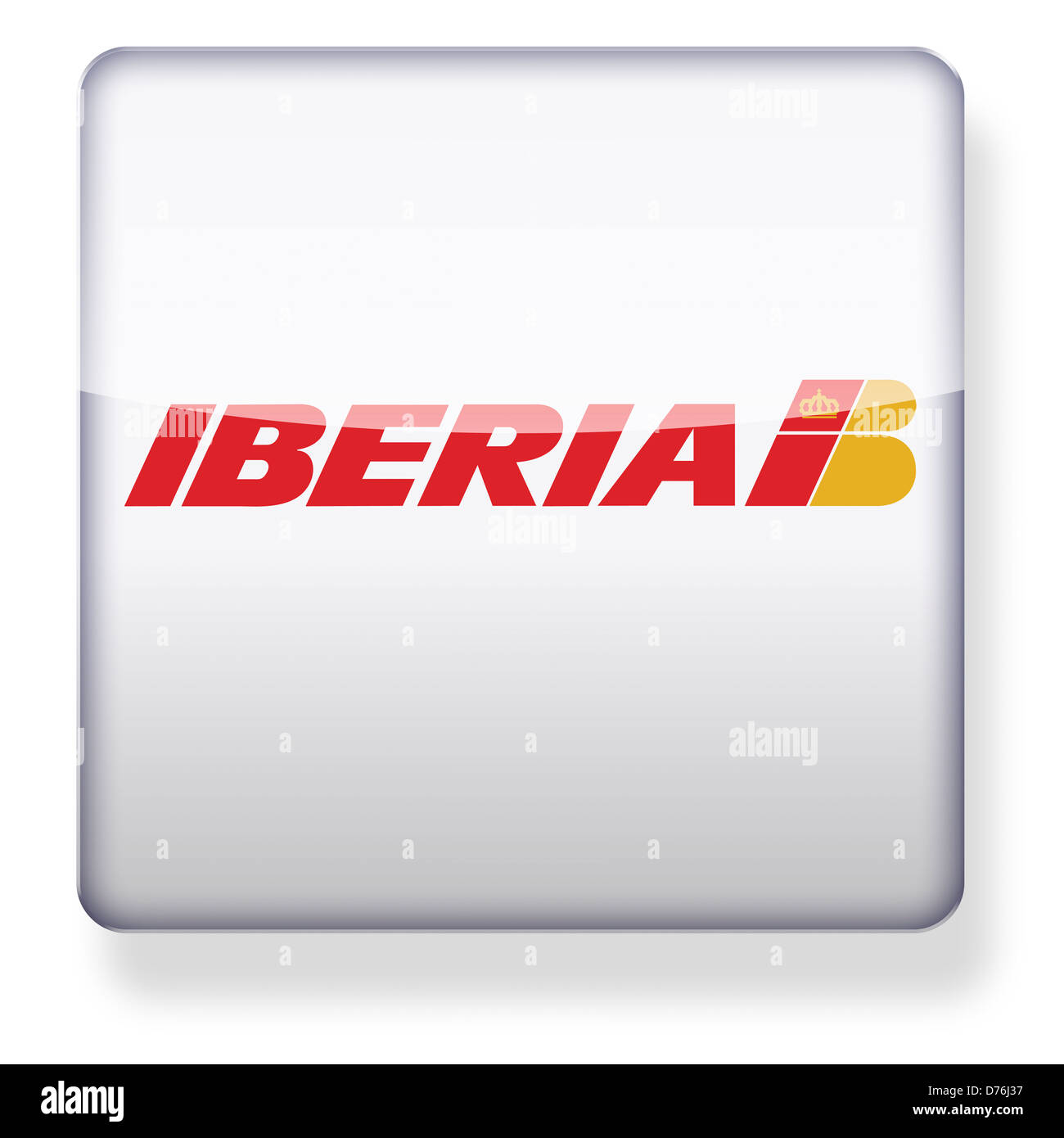 Iberia airlines logo as an app icon. Clipping path included. Stock Photo