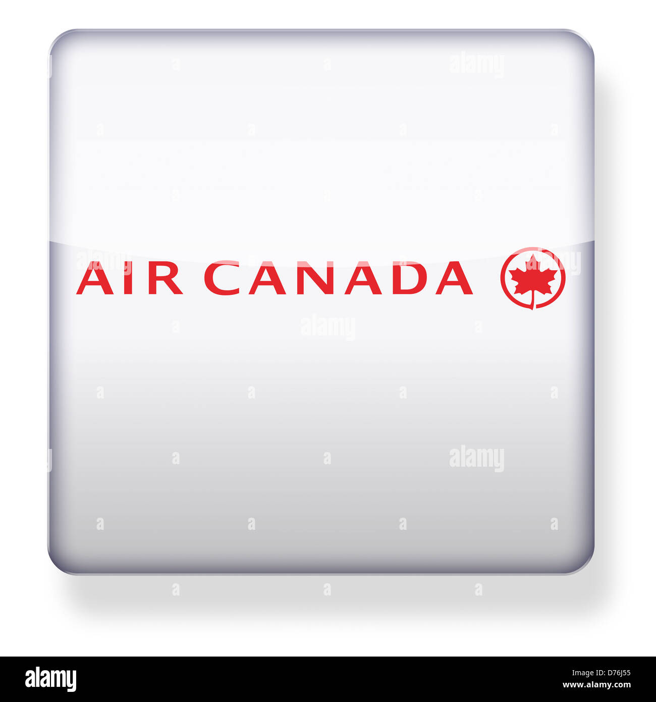 Air Canada logo as an app icon. Clipping path included. Stock Photo