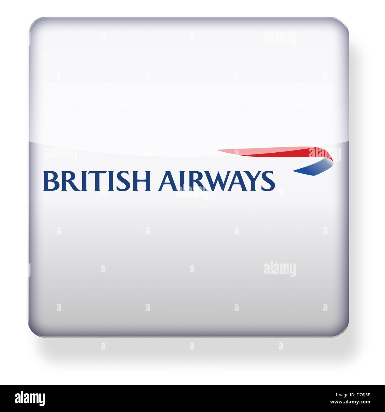 British Airways logo as an app icon. Clipping path included Stock Photo