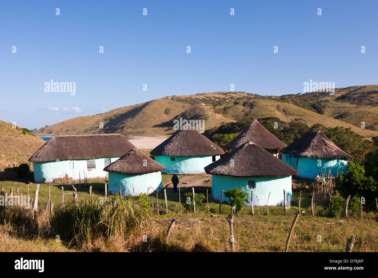 Xhosa Village at Wild Coast, Mbotyi, Eastern Cap, South Africa Stock