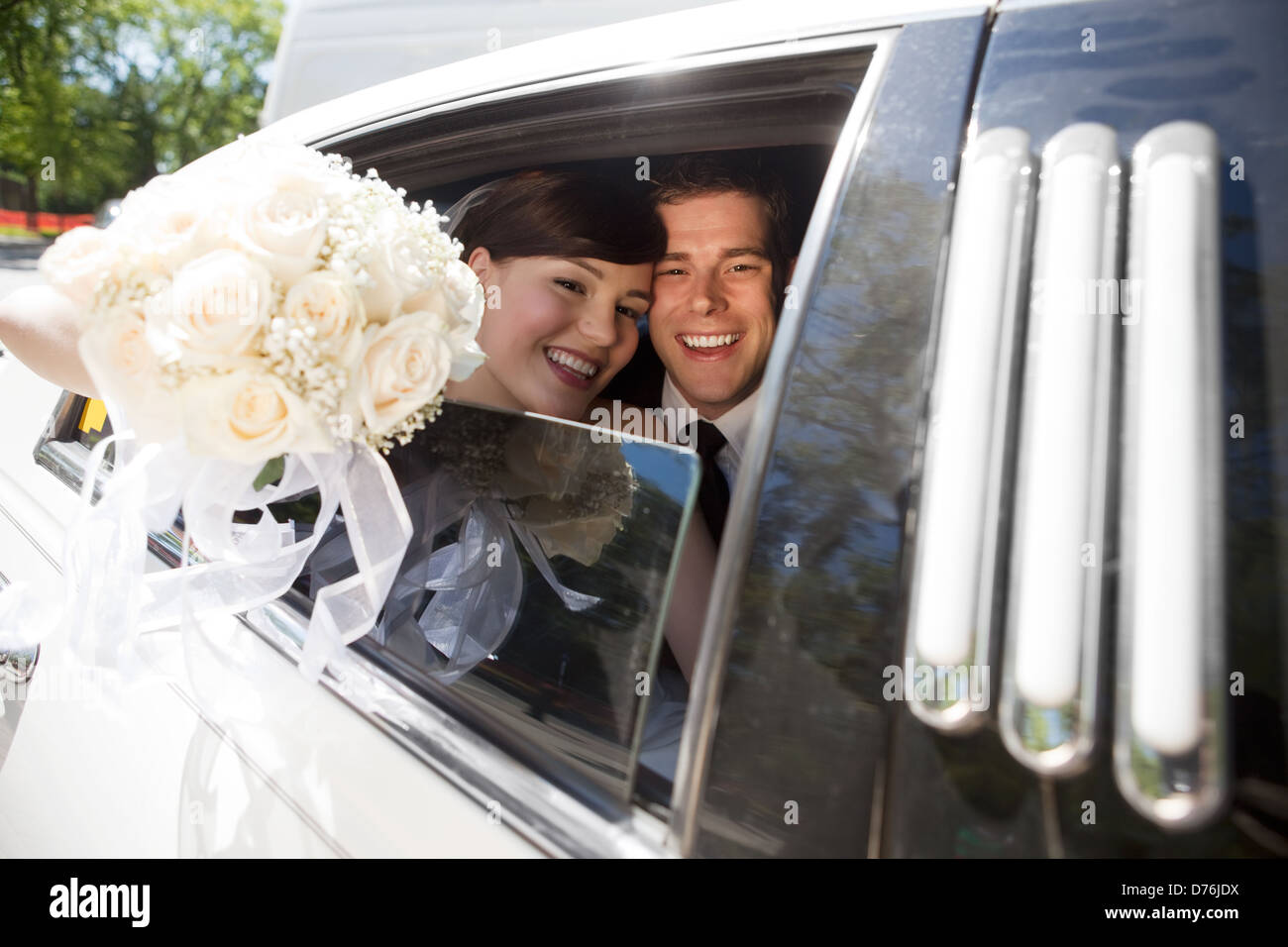 Portrait Of Newlywed Couple Stock Photo - Alamy
