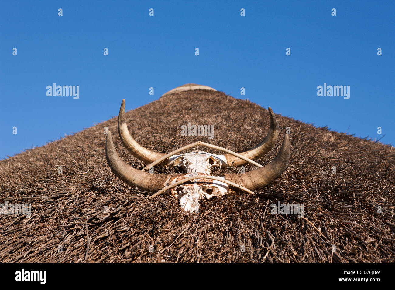 Roof of Hut in Xhosa Village, Wild Coast, Eastern Cap, South Africa Stock Photo