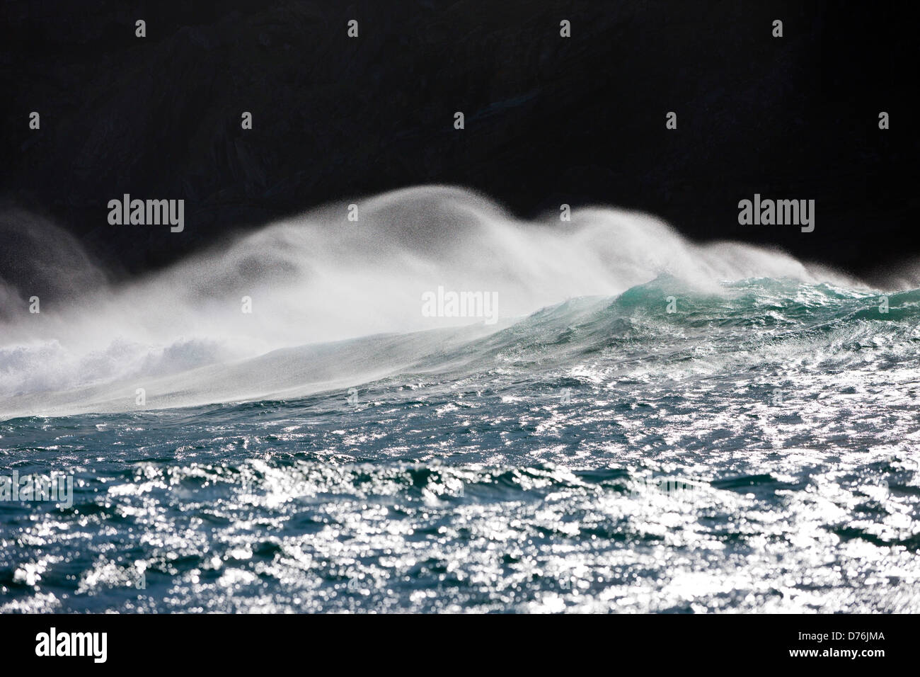 Surge of Waves, Indian Ocean, Wild Coast, South Africa Stock Photo