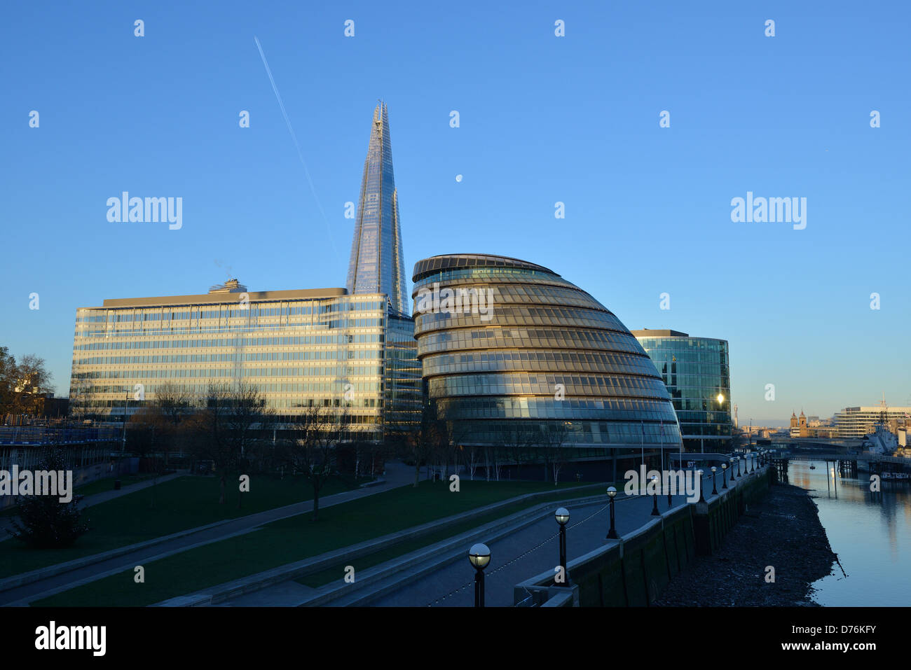 The Mayor's Office building with the shard tower in London tower bridge. Stock Photo