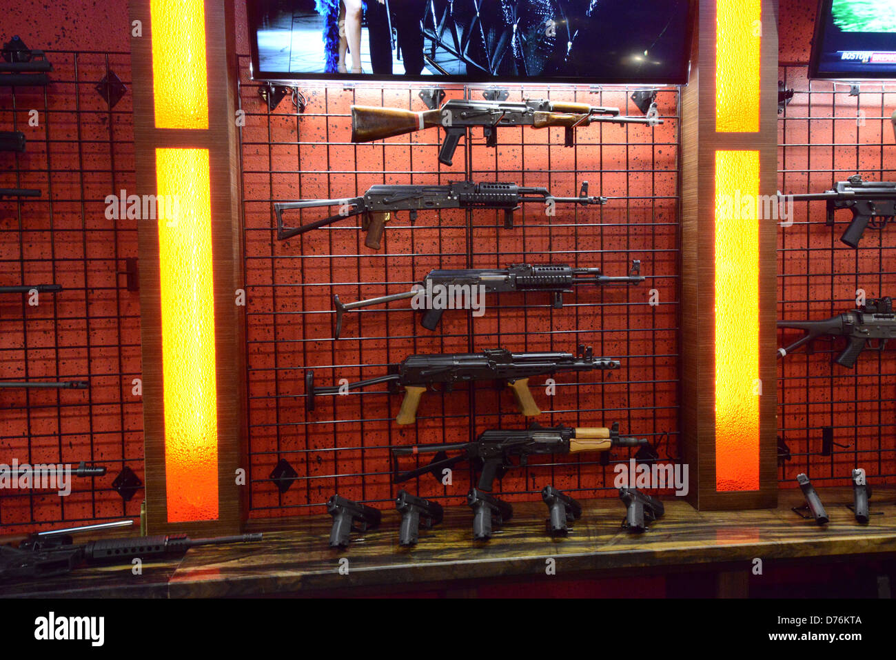 Armoury at a shooting range in Las Vegas Stock Photo Alamy