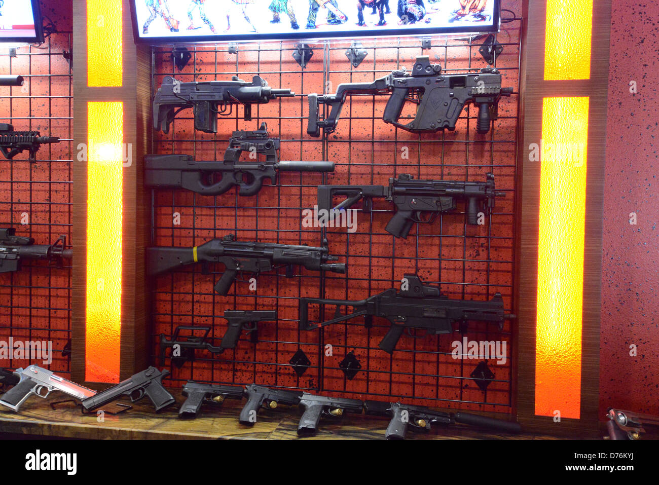 Armoury at a shooting range in Las Vegas Stock Photo