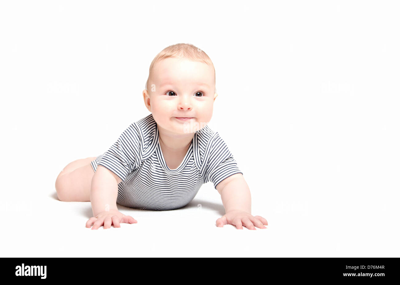 baby boy crawling start Stock Photo