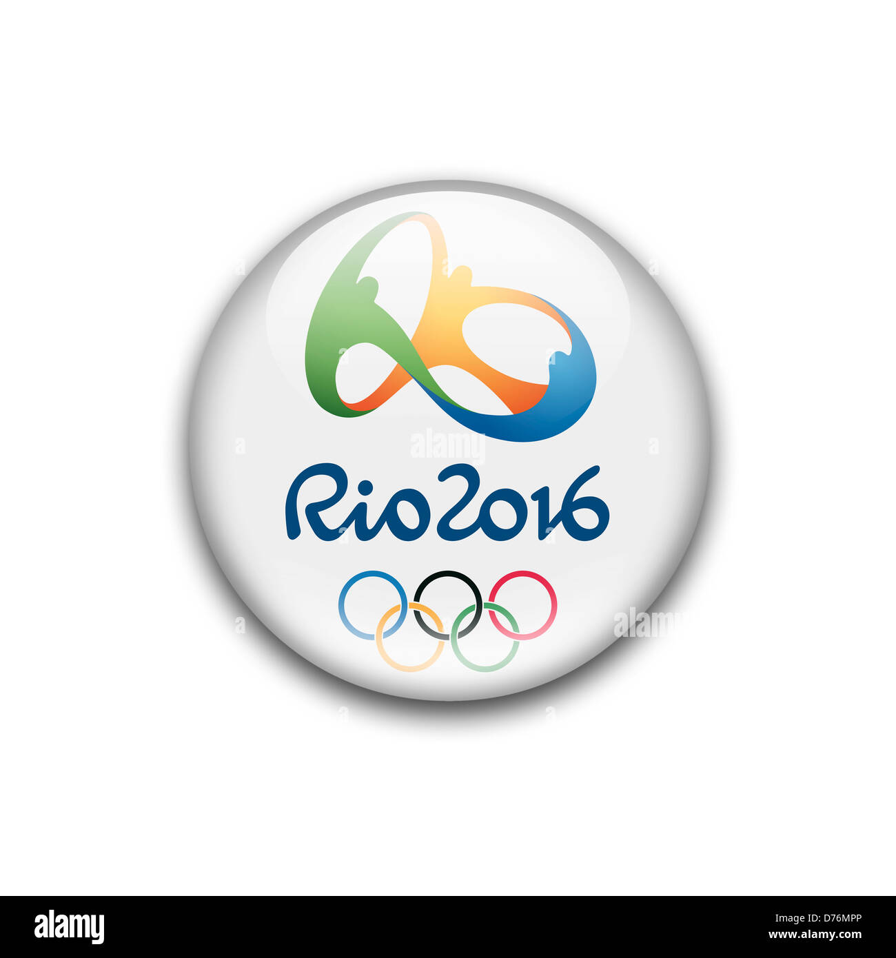 Rio 2016 - Olympic Games summer Rio de Janeiro logo symbol flag icon Stock Photo
