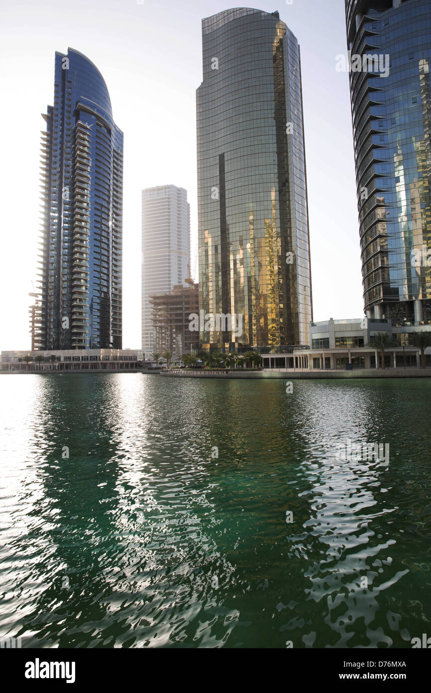 Tall buildings in Dubai, UAE Stock Photo